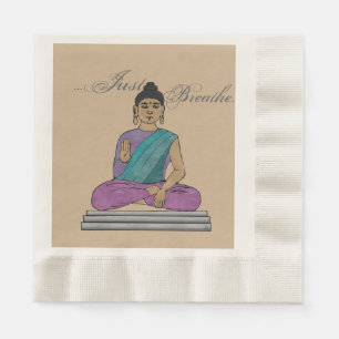 Atmen Sie einfach den beruhigenden Buddha ein Serviette