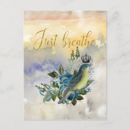 Atmen Sie einfach die Collage Postkarte