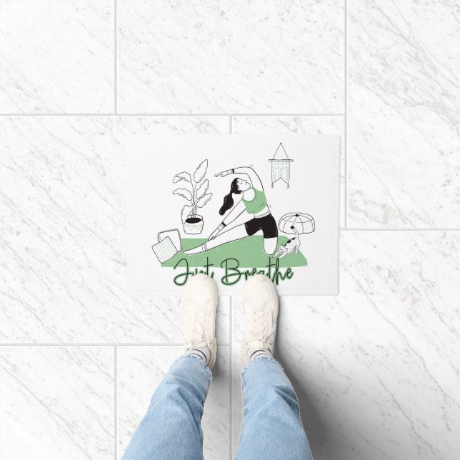 Atmen Sie einfach die Yoga-Medizin-Pose aus Fußmatte (Indoor)