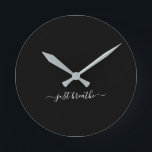 Atmen Sie einfach schwarz elegante Skript-Yoga gro Runde Wanduhr<br><div class="desc">Moderne Yoga-Uhr mit schicken schwarzen Hintergrund und elegantem,  weißem Schriftsatz mit dem Zitat "Atmen".</div>