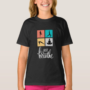 Atmen Sie einfach Yoga Meditation schwarz T-Shirt