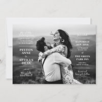 Atmosphäre Modernes Foto Hochzeitseinladung