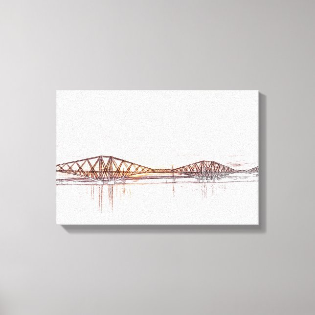 Atmosphärische Forth Bridge Kunstwerk Leinwanddruck (Vorderseite)