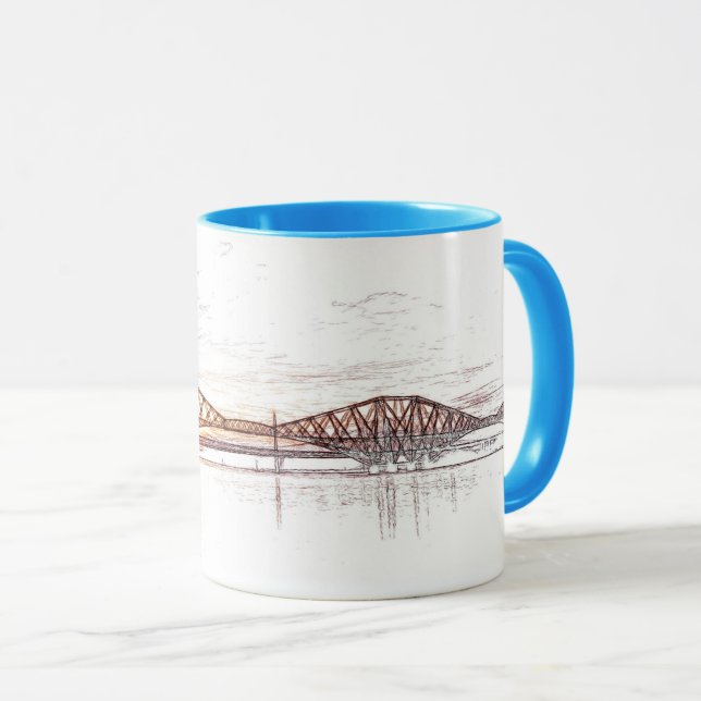 Atmosphärische Forth Bridge Kunstwerk Tasse (VorderseiteRechts)