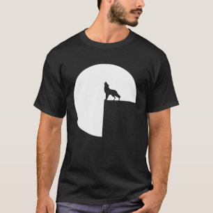 Atmosphärischer Wolf Howling am Vollmond 1 T-Shirt
