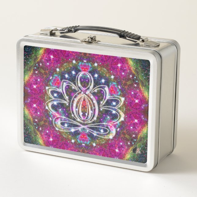 Atmosphärischer Zen Lotus Metall Brotdose (Vorderseite)