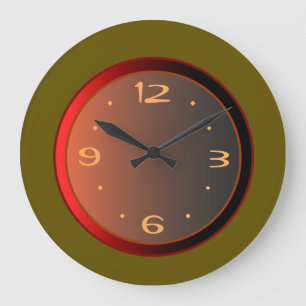 Atmosphärisches Grün mit roten Lichteffekten Große Wanduhr