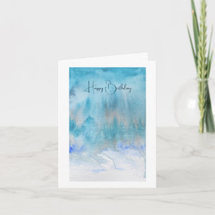 Atmosphere Birthday Card in Blue-Grüntöne Karte