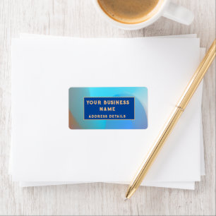 Atmospheric Aqua Blue Burnt Orange Address Label Adressaufkleber