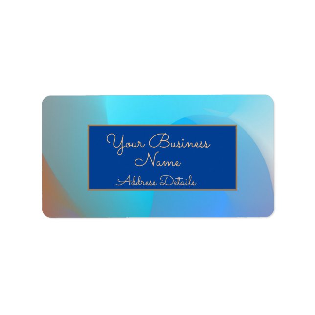 Atmospheric Aqua Blue Burnt Orange Address Label Adressaufkleber (Vorne)