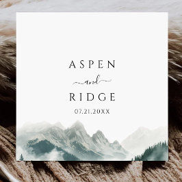 Atmospheric Foggy Pine Woods Wedding Paper Napkins Serviette