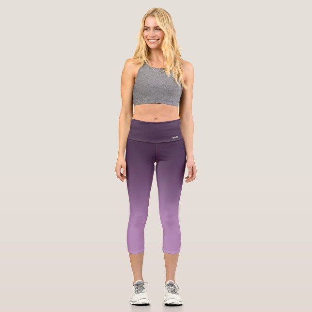 Atmung_Zone Lila Gradient Capri Leggings (Vorderseite)
