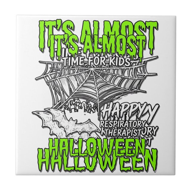 Atmungstherapeut Halloween Spinnennetz Design_ Fliese (Vorderseite)