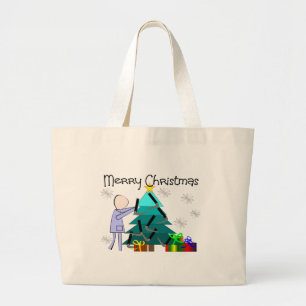 Atmungstherapeut-lustige Weihnachtskarten Jumbo Stoffbeutel