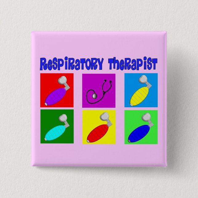 Atmungstherapeut-Pop-Kunst-Entwurfs-Geschenke Button (Vorderseite)