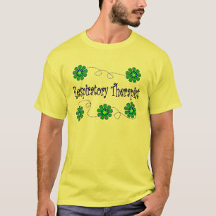 Atmungstherapeut-Retro Blumen-Entwurf T-Shirt