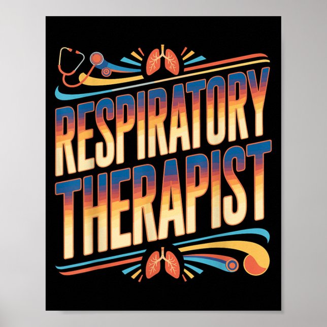 Atmungstherapeut RT Stethoskop Brust Emblem Poster (Vorne)