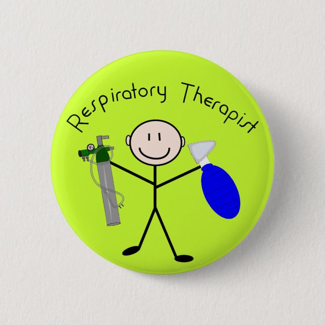 Atmungstherapeut-Stock-Person Button (Vorderseite)
