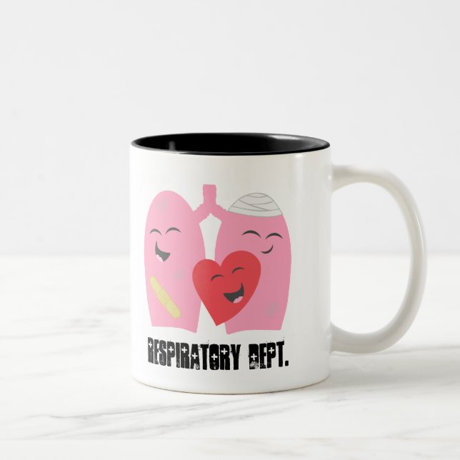 Atmungstherapie Dept. Lungs Mug Funktelegrafie Zweifarbige Tasse (Rechts)