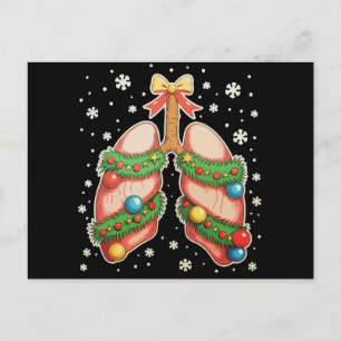 Atmungstherapie Lungen-Weihnachtsbaum Therapeut Feiertagspostkarte