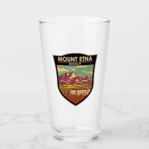 Ätna Sizilien Reise Kunst Vintage Glas