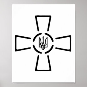 Ato Cross Tryzub Ukraine Wolodymyr Selenskyj Präsi Poster