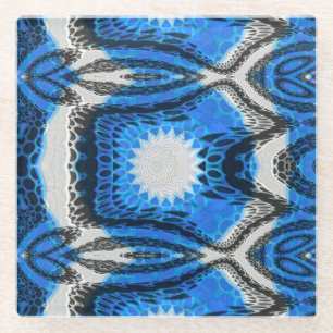 Atom Blau Glasuntersetzer