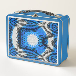 Atom Blau Metall Brotdose