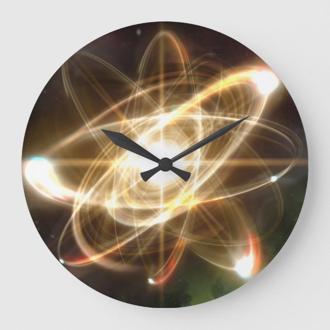 Atom Particle Clock Große Wanduhr (Vorderseite)