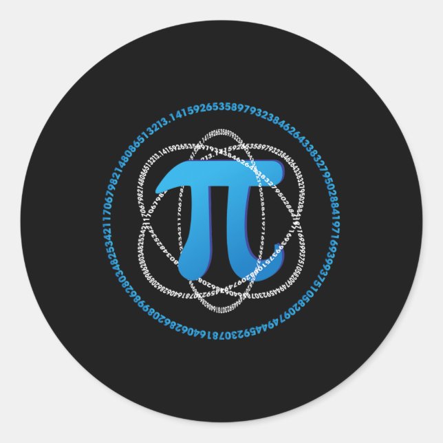 Atom Pi Day Math Science Lover Geschenk Runder Aufkleber (Vorderseite)