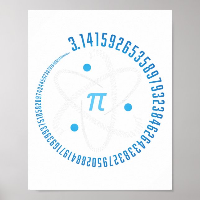 Atom Pi Math Science Stem Gift 3,14 Pi Day Poster (Vorne)