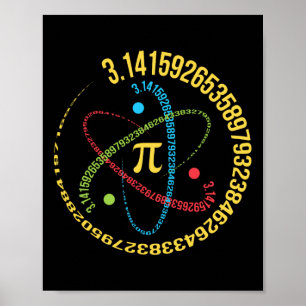 Atom Pi Math Science Stem Gifts 3,14 Pi Day Poster
