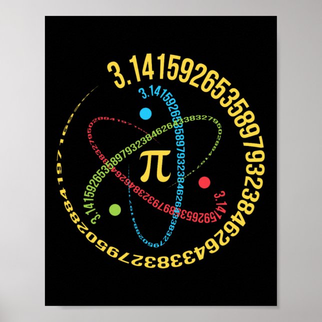 Atom Pi Math Science Stem Gifts 3,14 Pi Day Poster (Vorne)