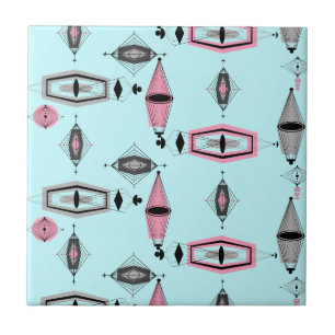 Atom-Pink- und Grau-Muster-Fliese Fliese