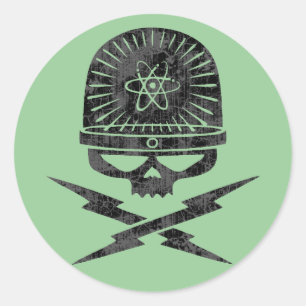 Atom-Pirat Runder Aufkleber