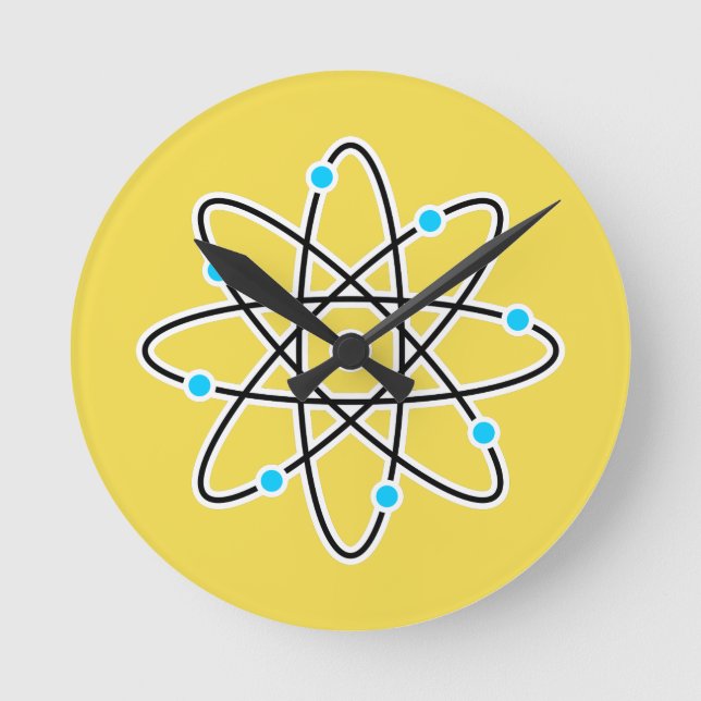 Atom Runde Wanduhr (Vorderseite)
