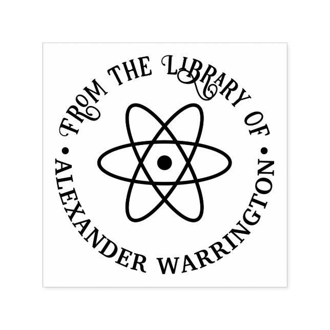 Atom Symbol #1 "Aus der Bibliothek" Buchname Permastempel (Design)