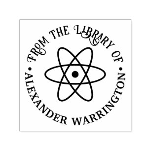Atom Symbol #1 „Aus der Bibliothek von“ Buchname Permastempel