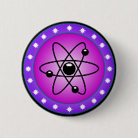 Atom Symbol auf rosa Hintergrund