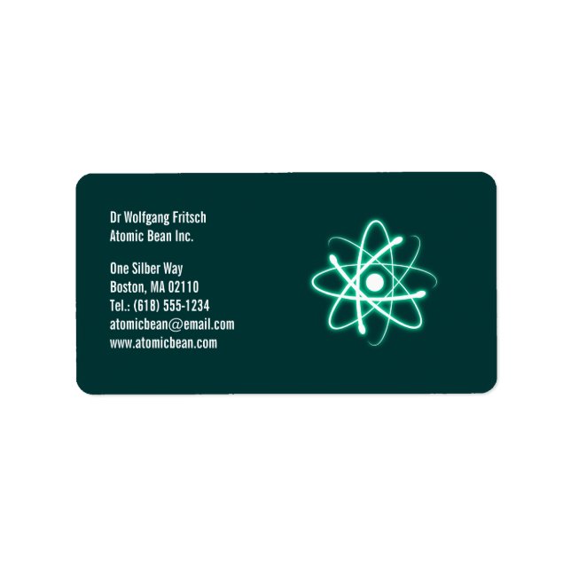 Atom - Wissenschaftssiegel Adressaufkleber (Vorne)