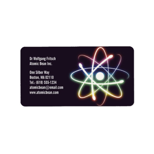Atom - Wissenschaftssiegel Adressaufkleber (Vorne)