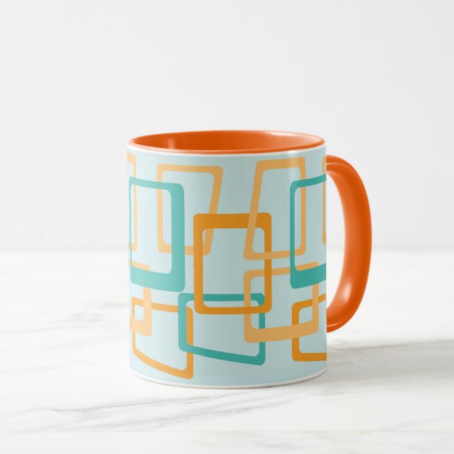 Atomalterrechtecke Aqua, Orange Tasse (VorderseiteRechts)