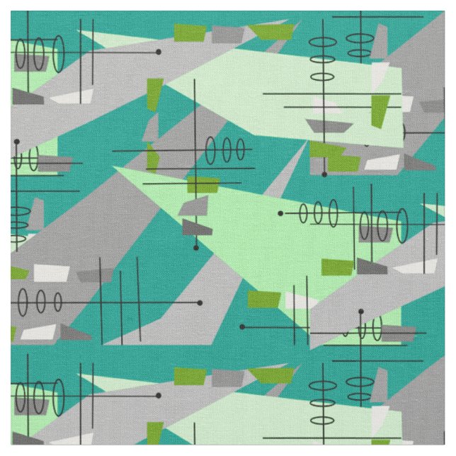 Atomalters-inspiriertes abstraktes Kunst-Gewebe in Stoff (Nahaufnahme)
