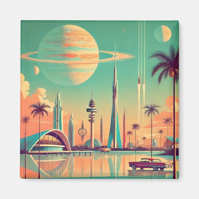 Atomar Futuristisches New Florida Magnet (Vorne)