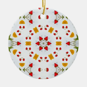 Atomar Mitte Jahrhundert Blumen Vintage Keramik Ornament