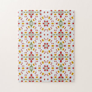 Atomar Mitte Jahrhundert Blumen Vintage Puzzle