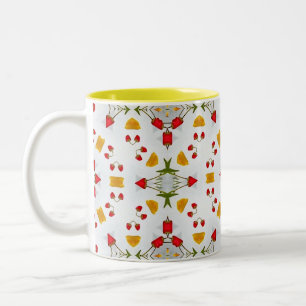 Atomar Mitte Jahrhundert Blumen Vintage Zweifarbige Tasse