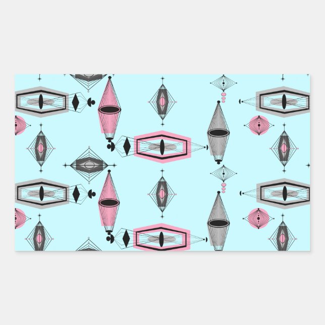 Atomar Pink & Grau Muster Aufkleber (Vorderseite)