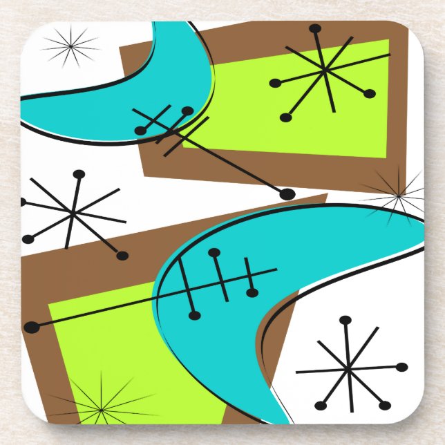 Atomära inspirierter Bumerang-Entwurf Getränkeuntersetzer (Vorderseite)