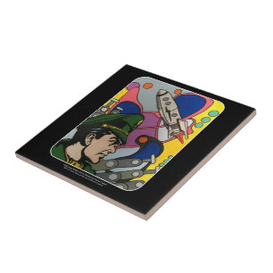 Atomarabstraktes die Rocket-Kapitänmalerei auf a Fliese